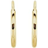 14k Yellow Gold 10mm Endless Hoop Huggie Earrings Small (10mm x 1mm)
