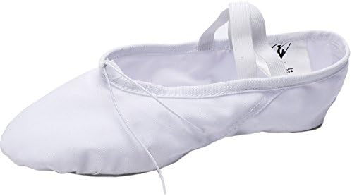 Cpdance Canvas Split Sole Practice Ballet Dancing Shoes Ballet Slipper Yoga Shoes For Children and Adults (Kid/US11/UK10/EUR28=7.48"=19CM, White)