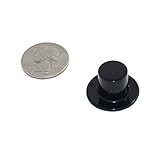 Miniature Top Hats - Black Plastic - 24 x 15mm (or 0.94in. X 0.59in, 24/pcs) (Widest section is diameter of a quarter)