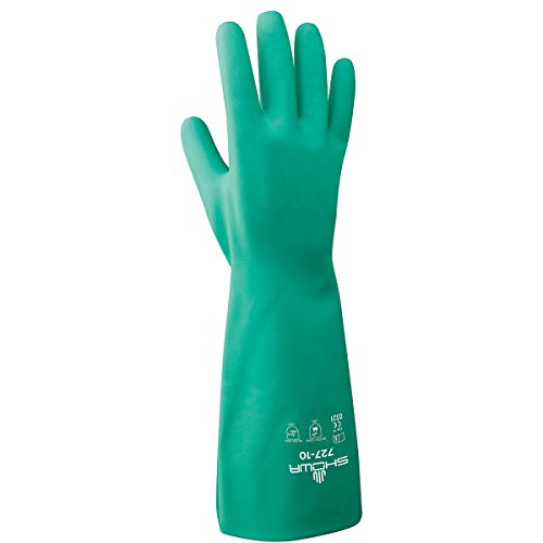 Showa 727-08 nitrile unlined chemical resistant glove, medium (pa…