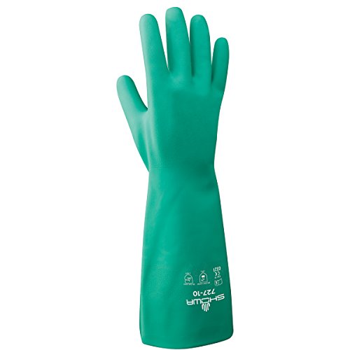 SHOWA 727 Nitrile Unlined Chemical Resistant Glove, X-Small (Pack of 12 Pairs)