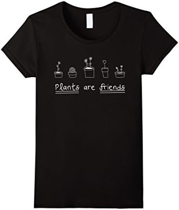 Women's Plants are friends tshirt, plants lovers - Personalized Tees Large Black