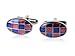 Cuff-Daddy Pink & Blue Checkerboard Enamel Cufflinks with Presentation Box