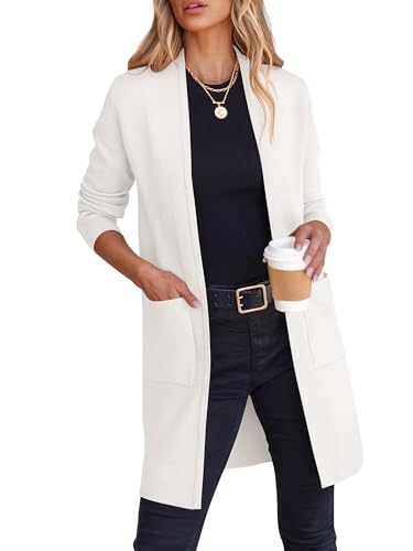 ANRABESS Cardigan Sweater for Women Casual 2025 Fall Fashion Coat Long Sleeve Open Front Knit Coatigan Outwear