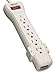 Tripp Lite 7 Outlet Surge Protector Power Strip, 6ft Cord, Right-Angle Plug, Fax/Modem Protection, RJ11, $50,000 INSURANCE (SUPER6TEL),PUTTY