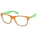 Kids Nerd Retro Two Color Frame Clear Lens Childrens Fake Eye Glasses (Age 3-10) Orange/Green