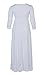 POSESHE Women's Solid V-Neck 3/4 Sleeve Plus Size Evening Party Maxi Dress (L, White)
