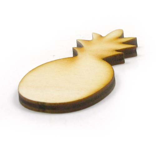 Mylittlewoodshop - Pkg of 6 - Pineapple - 2 inches by 1 inch and 1/8 inch thick unfinished wood(LC-PINE01-6)