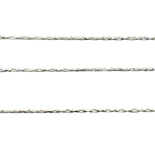 Sterling Silver Diamond-Cut Beading Chain 0.8mm Italy Unfinished Bulk 20 Feet