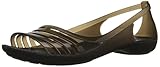 crocs Women's Isabella Huarache Flat W Jelly Sandal, Black, 9 M US