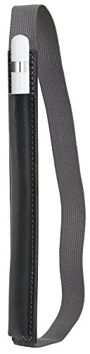 StilGut Pencil Holder, Genuine Leather Sleeve for Apple Pencil, compatible with Apple 9,7'' iPad Pro Cases, Black Nappa