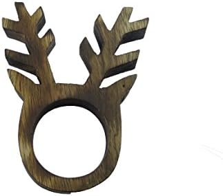 Handmade Round Colorful Napkin Rings Holder for Dinning Table Parties Everyday Wooden, Set of 6 by AUB