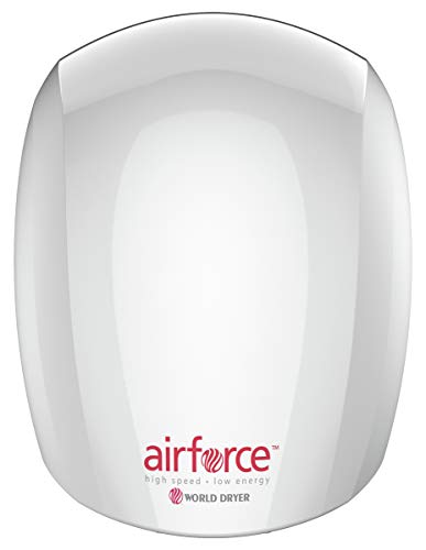 World Dryer J4-974 Airforce Automatic High-Speed Energy-Efficient Hand Dryer Aluminum Cover, White 208-240V - Thumbnail 3