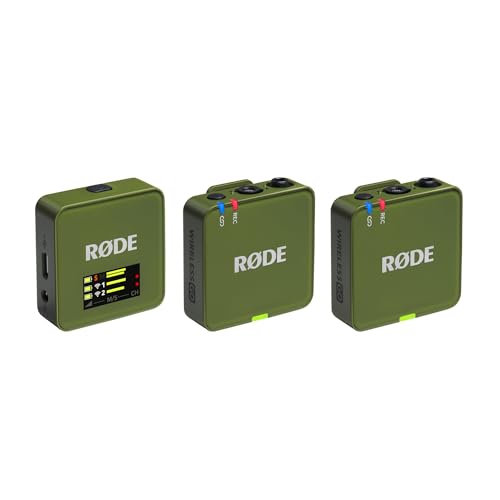 RØDE Wireless GO (Gen 3) – Compact Wireless Mic – Pristine Audio, 32-bit Float Recording, Automatic Level Control, for Phones, Cameras and Computers (Moss)