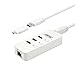 Unitek USB 3.0 Hub with RJ45 10/100/1000 Gigabit Ethernet Converter, 3-Port USB Hub+ Type C (Thunderbolt 3 & USB C) Adapter, BC1.2 Charging with LED Switches [AC Power Adapter is not Included]