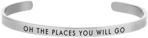 Occasionally Made 0.02"x2" Oh the places you'll go Silver Message Band