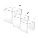 HESIN Clear Acrylic Display Risers Set of 3 Racks 3inch,4inch,5inch Shop Retail Bridge Rack (1 Set Pack)