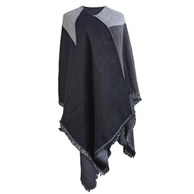 Black Zig Zag Ruana Poncho Wrap Black Zig Zag Ruana Poncho Wrap