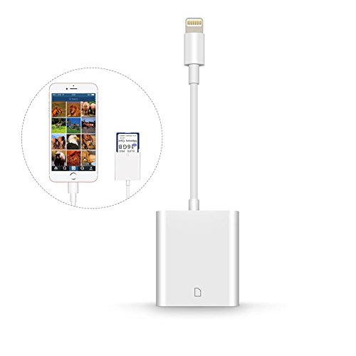 Card Reader, SD Card Reader with Lightning, Trail Game Camera Card Reader Adapter for iPhone/iPad