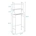 Liusin 3 Tier Bathroom Over The Toilet Organizer Shelf Space Saver Storage Cabinet Tower Toilet Shelf Organizer Stand Metal Frame Study Waterproof with 2 Hooks - 22.05 X 9.84 X 59.45inch (White)