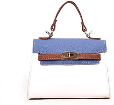 DDHZTA Contrast Color Korean Version Of One Shoulder Slant Across The Portable Kelly Lock Bag Female Bag,Blue [Energy Class A]