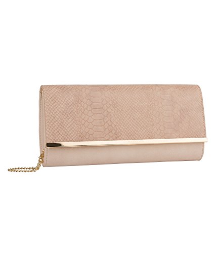 nude and gold clutch bag