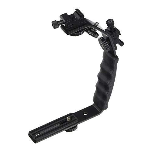 LimoStudio Camera Bracket Mount Heavy Duty Photography Video L-Bracket with Standard Flash Shoe Mounts, AGG1179