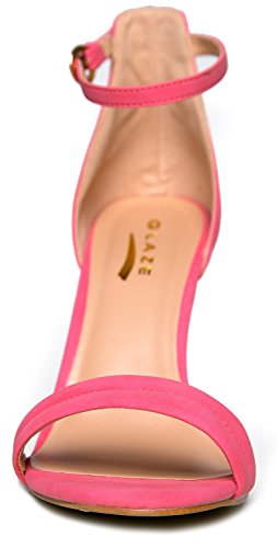 Womens Ankle Strap High Heel - Dress Wedding Party Sandal - Basic Pump Low Heel Marvel by J. Adams - Thumbnail 4