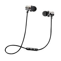 HADIY Bluetooth Earphones 4.1 Stereo Earphone Headset Wireless Magnetic in-Ear Earbuds Headphone Sweatproof Earbuds with Mic (Black)