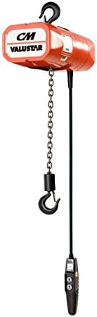 CM WL 1-Phase Single Speed ValueStar Electric Chain Hoist, 2000 lbs Capacity, 15' Lift Height, 16 fpm Lift Speed, 1HP, 115V/60Hz