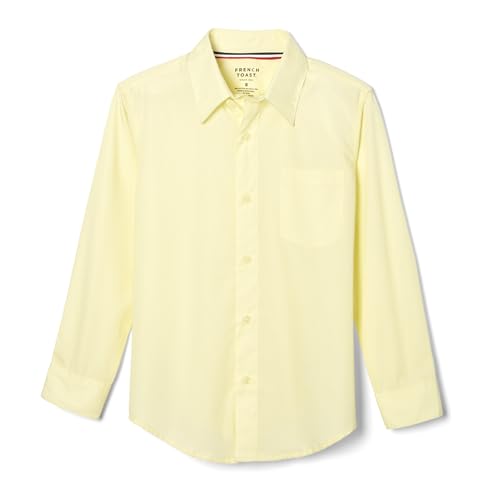 French Toast Boys' Long Sleeve Classic Dress Shirt (Standard & Husky), Yellow,…