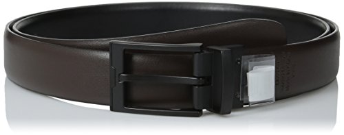 Perry Ellis Men's Big-Tall Portfolio Matte Buckle Belt, Black/Brown Reversible, 48