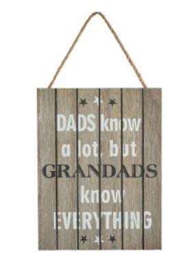 'Dads know a lot, but Grandads know everything' Wooden Plaque Sign Gift