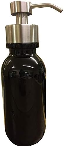 Industrial Rewind 16oz Black Soap Dispenser for Foaming Soap/Holder for Foaming Bath or Hand Soap - Black Glass with Stainless Foamer Pump