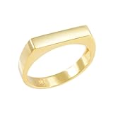 Stackable 10k Yellow Gold Custom Engravable Flat Top Signet Ring