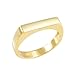Stackable 10k Yellow Gold Custom Engravable Flat Top Signet Ring