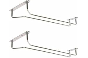 Great Credentials© Set of 2-10-Inch Long, Wine Glass Rack, Wire Hanging Rack, Wine Glass Hanging Rack, Wire Wine Glass Hanger