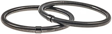 Julie Jewelry | Textured 2 Stainless Steel Bracelets (fits 6.5 - 8 inch wrists)