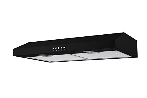 30 In. Convertible Under Cabinet Range Hood in Black with 350 CFM, Aluminum Mesh Filters and Push Button Control - Thumbnail 2