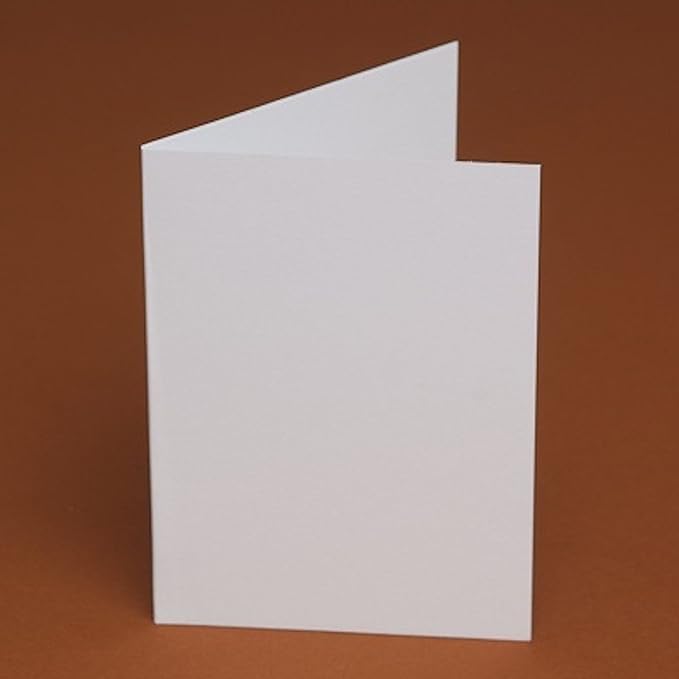 50 A5 Blank Pre Scored Smooth 250gsm Cards - (A4 Folded to Make A5 Cards) Craft, cardmaking, Wedding (Smooth White 300gsm)