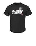 NFL Oakland Raiders Men's Passing Game Short Sleeve Basic Tee, XX-Large, Black