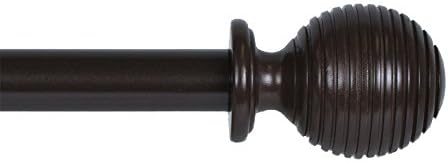 Urbanest Zinc Cast Ripple Ball Drapery Curtain Rod Set 3/4" (Bronze, 28"-48")