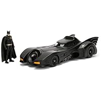 Jada Dc Comic 1989 Batmobile with 2.75" Batman Metals Diecast Vehicle with Figure, Black