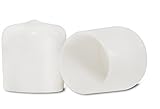 Prescott Plastics 8 Pack: White Vinyl Round Pipe End Cap Cover Rubber Plastic Tube Hub Caps Tubing Dock Post Marine Safety (1.25