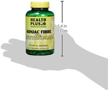 Health Plus Konjac Fibre 500mg (Glucomannan) Slimming and Weight Control Supplement - 210 Gelatin Free Capsules - Image 5