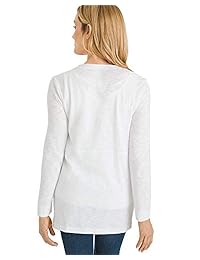 Chico's Slub - Cárdigan de mezcla de algodón para mujer