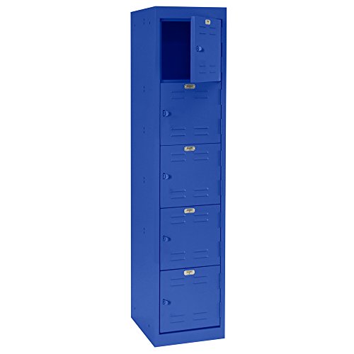Sandusky Lee LF5H151866-06 5 Tier Welded Storage Locker, 66" Height, Blue