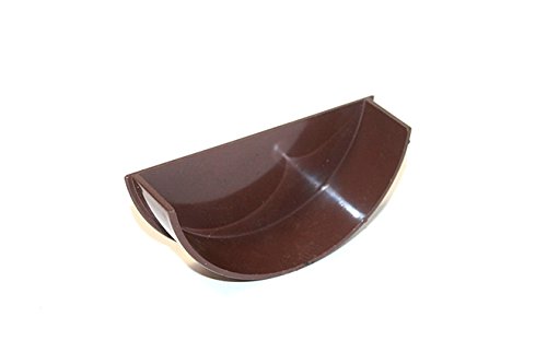 Pack of 2 RWE2BN Brown Internal Stop End Cap for 112mm Marshall Tufflex Half Round Gutter