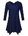 BELAROI Women 3/4 sleeve Swing Tunic Tops Plus size T Shirt (1X, Navy Blue)