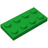 Classic Building Bricks Plate 2x4, 100 Piece, Compatible with Lego Parts and Pieces 3020, Creative Play Set - 100% Compatible with All Major Brick Brands(Colour:Green)